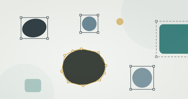 Data annotation shown as abstract shapes in bounding boxes, one outlined with a polygon for human review